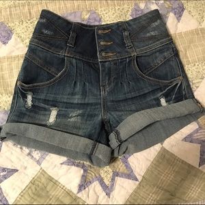 Arden B denim high waist shorts.